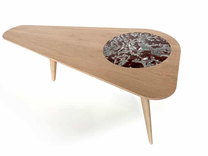 Table en chêne et marbre par JulesB